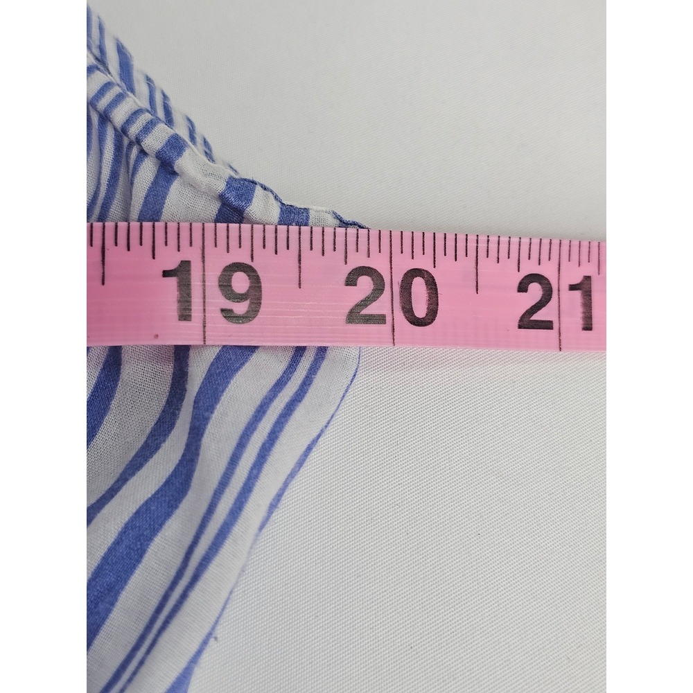 Philosophy Republic Clothing Blue Striped Asymmetrical Boho Midi Dress Medium - Picture 9 of 10